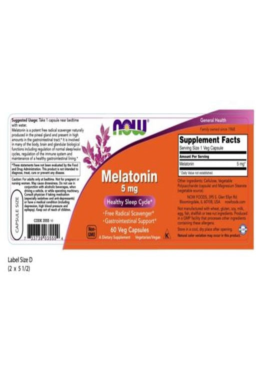 NOW MELATONİN 5 MG 60 CAPS - Galeri