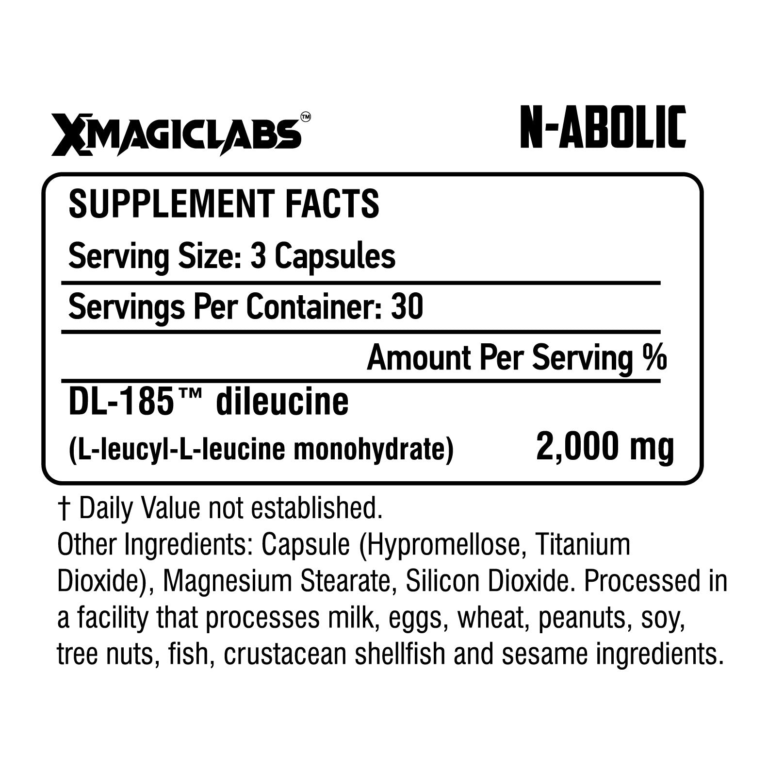 XMAGICLABS N-ABOLIC DL PEPDITE 185 Muscle gh Recovery 2000 mg 90 Caps - Galeri