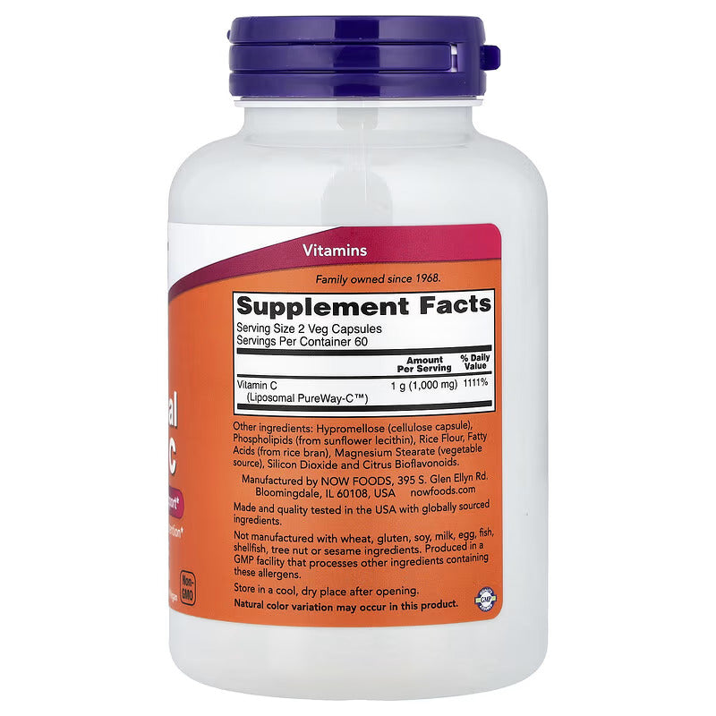 NOW Foods Liposomal Vitamin C Immune & Collagen Support 120 Veg Caps - Galeri