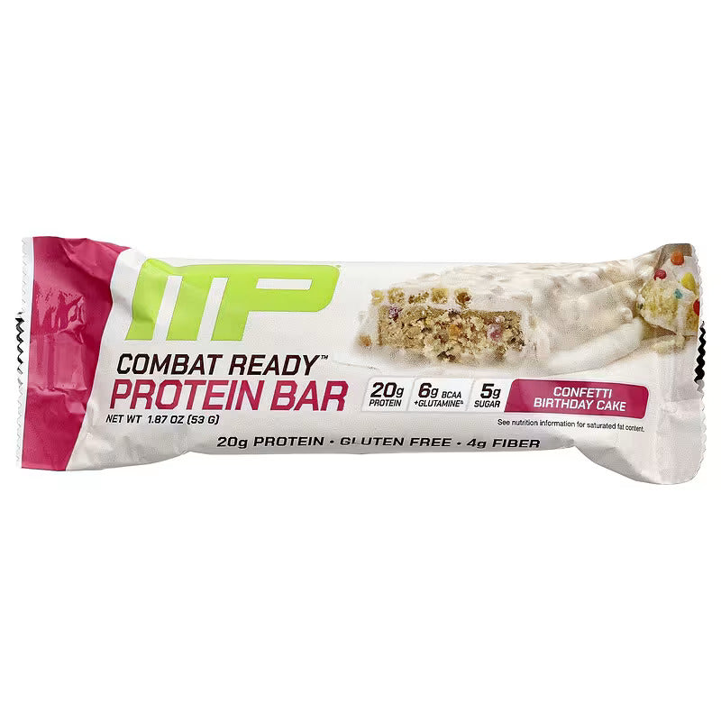 MusclePharm Combat Ready Protein Bar Confetti Birthday Cake - Galeri