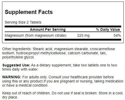 Swanson Magnesium (Magnezyum) Citrate Bone Health- Super Strength 112.5 mg 240 Tabs - Galeri