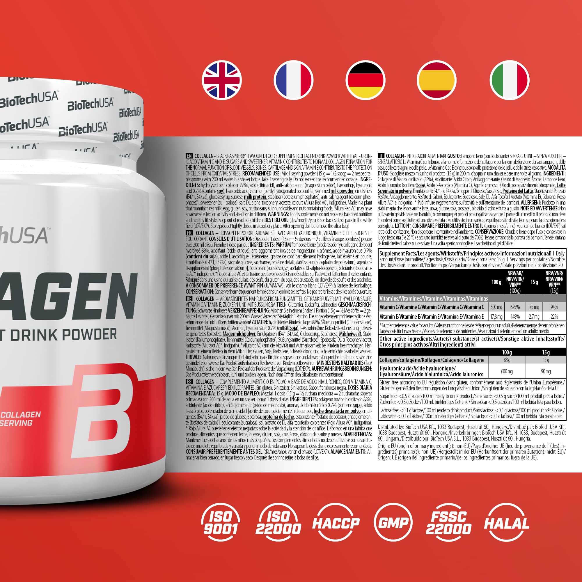 BioTech USA Collagen(Kolajen) Hyaluronic acid - 300 g - Galeri