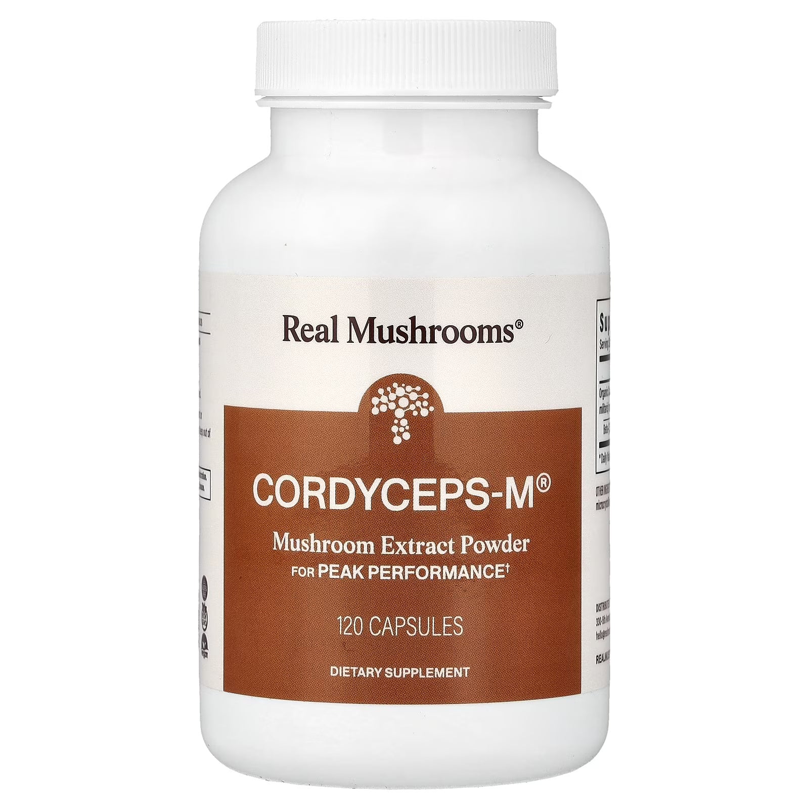 Real Mushrooms Organic Cordyceps Mushroom Powder 120 Caps