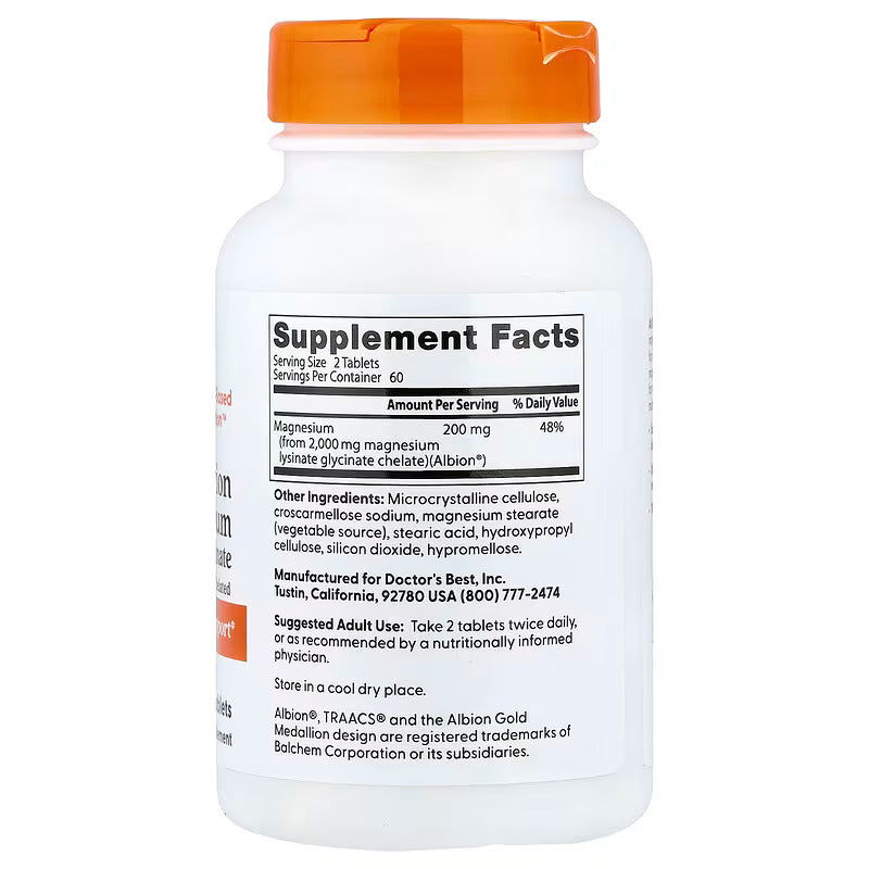Doctor's Best High Absorption Sleep Magnesium Glycinate 120 Tablets - Galeri
