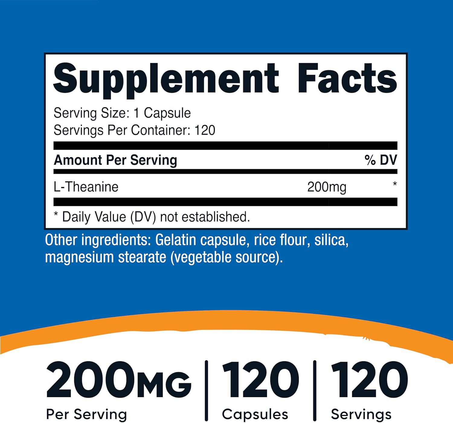 Nutricost L-Theanine Brain & Cognitive 200mg 120 Capsules Double Strength - Galeri