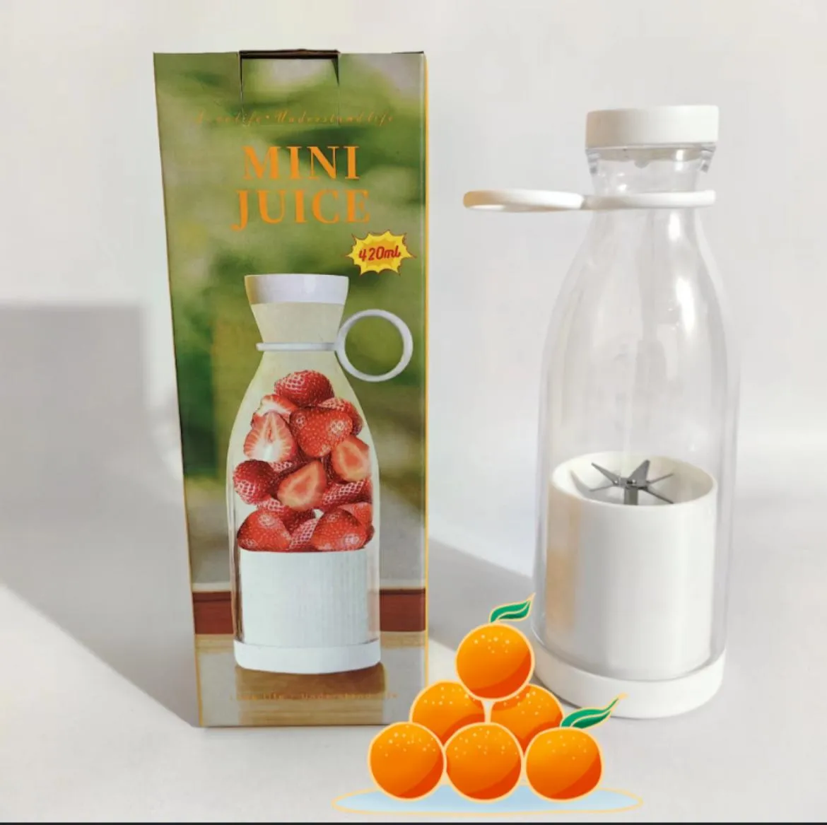 Kullanışlı Taşınabilir Elektrikli Mini Blender Mikser Shaker Şişe 420 ml (USB Şarj Edilebilir)