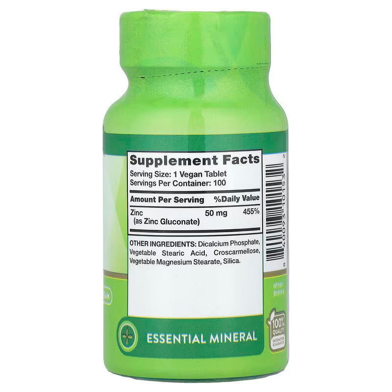 Nature's Truth Zinc Chelated  50 mg, 100 Tablets - Galeri
