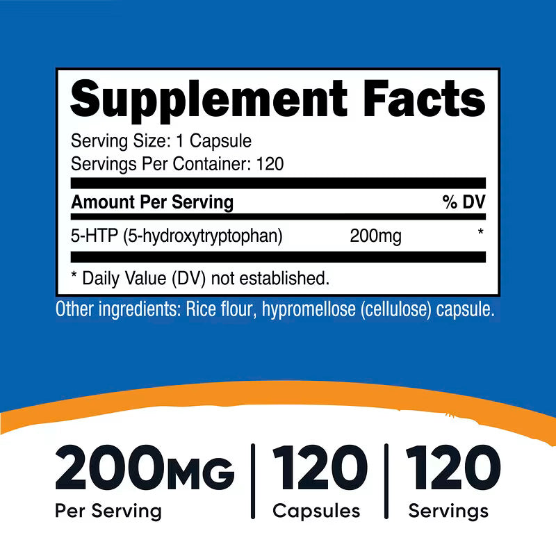 Nutricost 5-HTP 5-hidroksitriptofan 200 mg 120 Capsules - Galeri