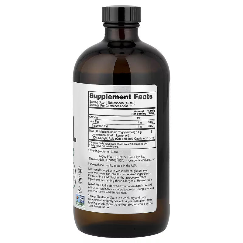 NOW Foods Sports MCT Oil & Caprylic Acid Unflavored 473 ml - Galeri