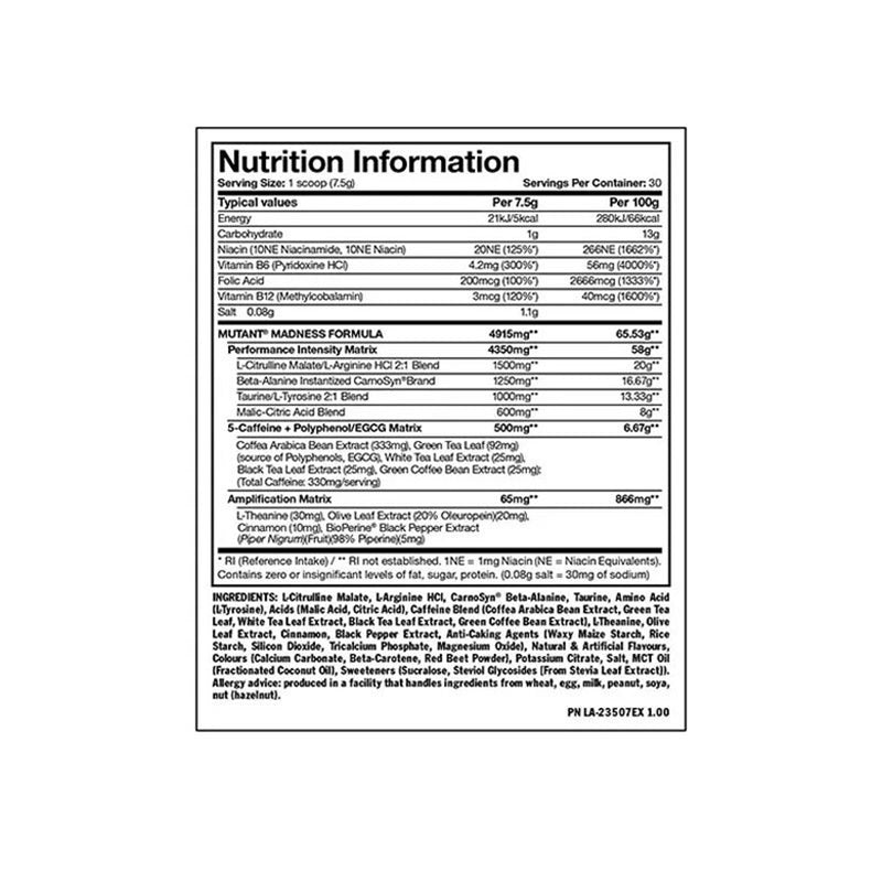 Mutant Madness PreWorkout - Galeri