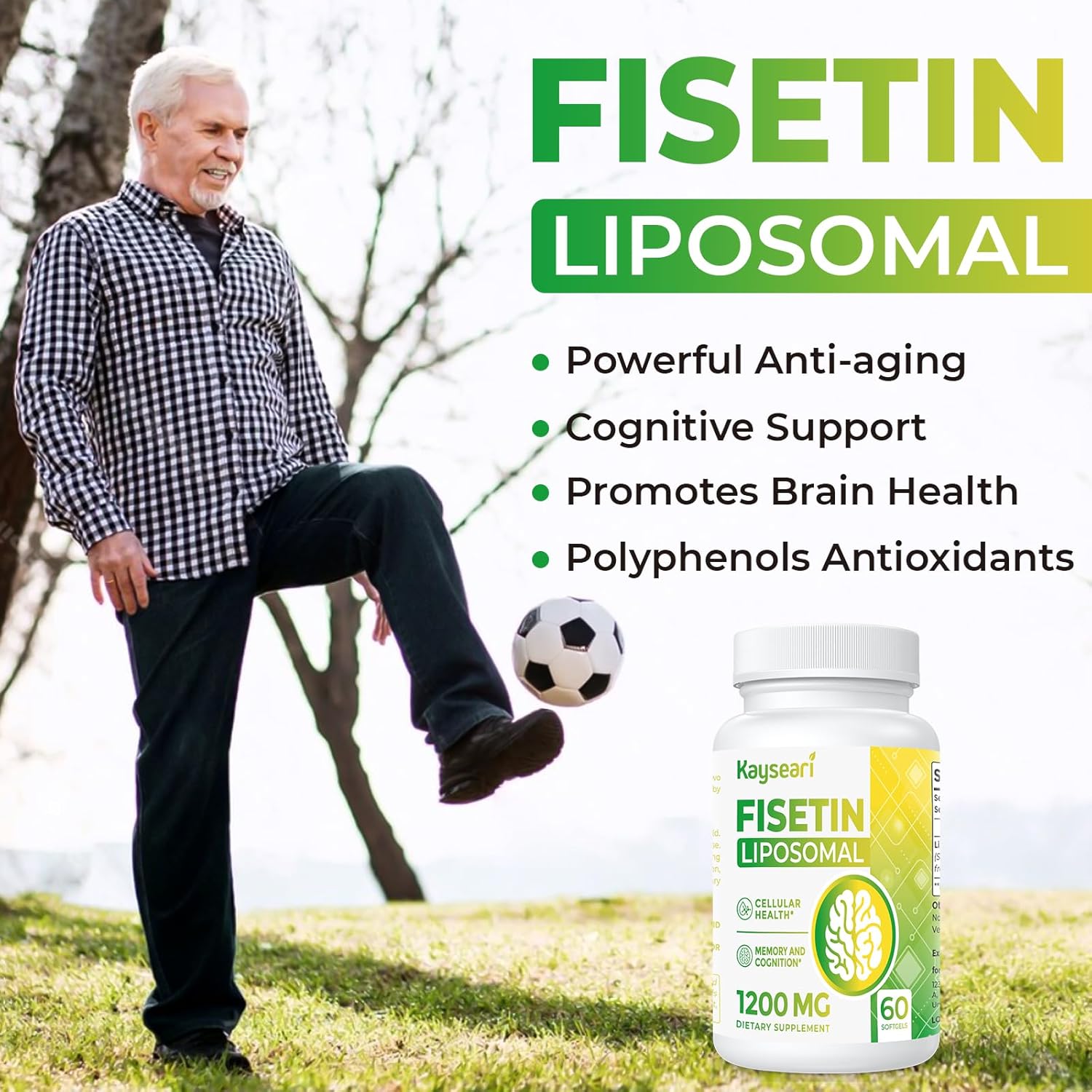 Kayseari Fisetin 1200mg Liposomal Fisetin 98%  60 Caps - Galeri