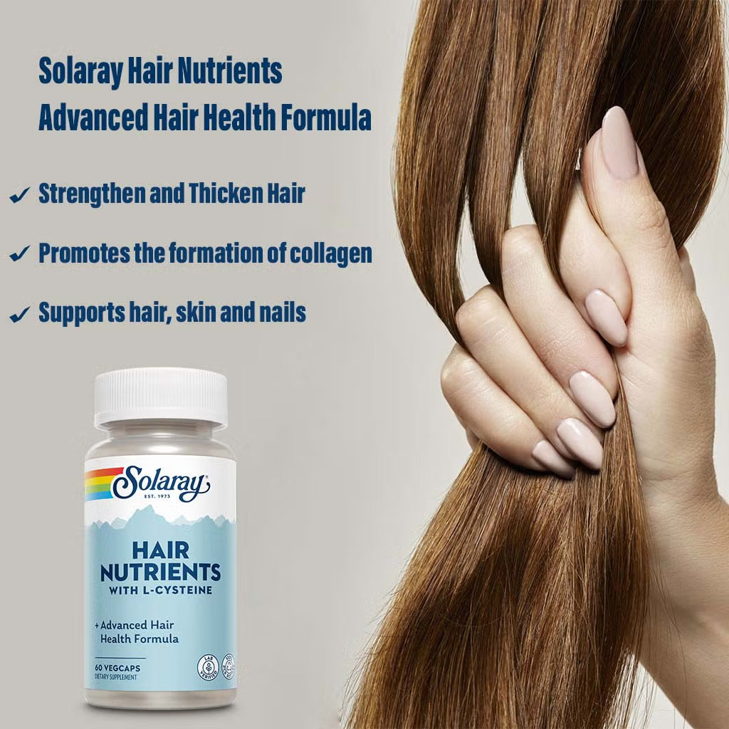 Solaray, Hair Nutrients, (Biotin+Zinc+İnositol+Paba+Thiamine+Folate) 60 Vegetable Caps - Galeri