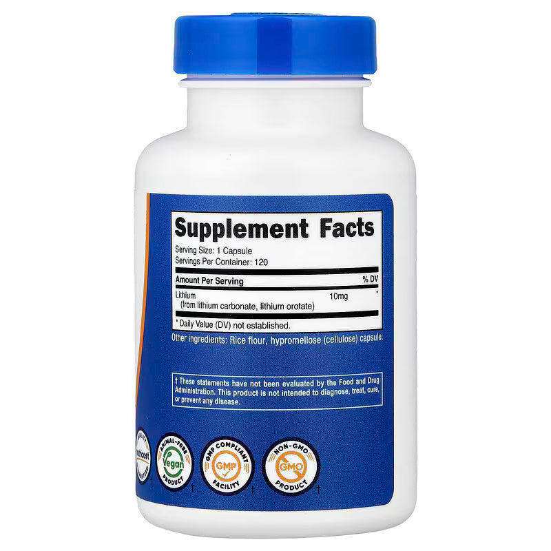 Nutricost Lithium Orotate 10 mg 120 Capsules - Galeri