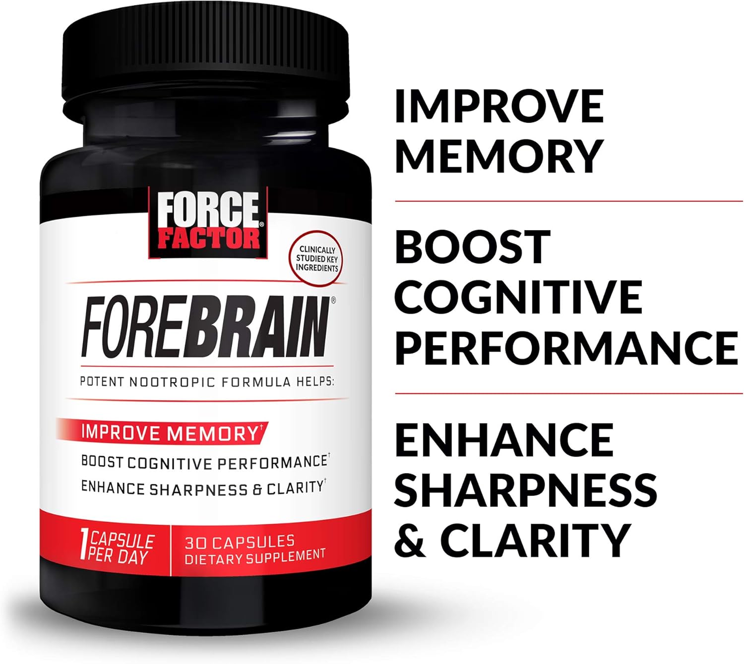 Force Factor Forebrain Nootropic Brain Memory Cognitive Bacopa and Huperzine A 30 Caps - Galeri