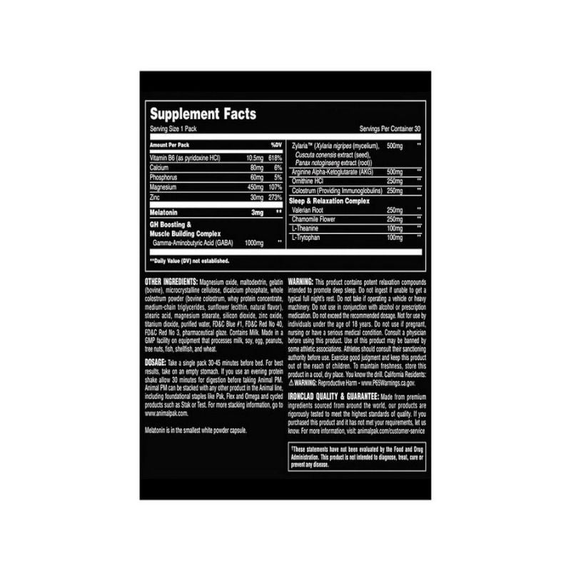 Universal Animal Pm 30 Packs - Sleep + Repair Recovery + Valerian Root + GH + AKG + PANAX) - Galeri
