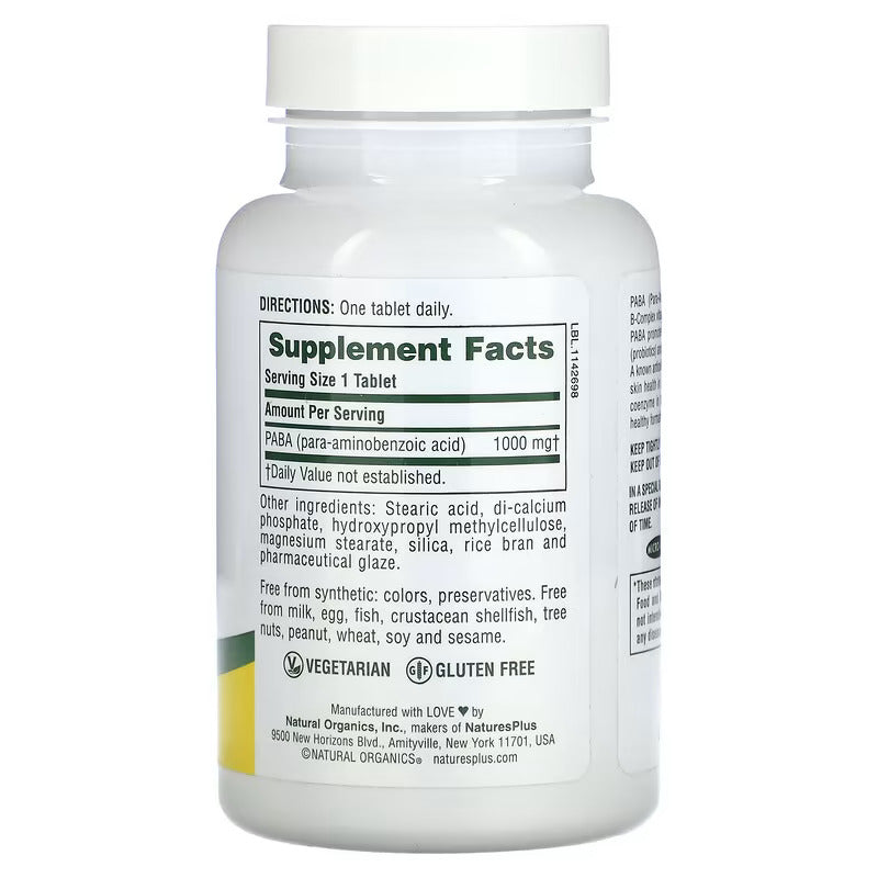 NaturesPlus Sustained Release PABA 1,000 mg 60 Tablet - Galeri