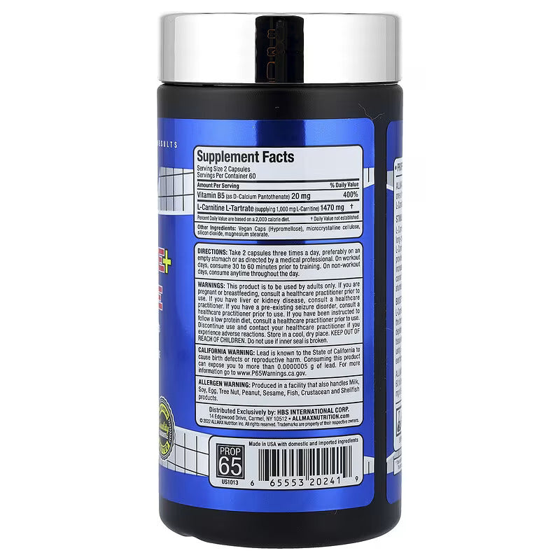 ALLMAX Essentials L-Carnitine + Tartrate 120 Caps - Galeri