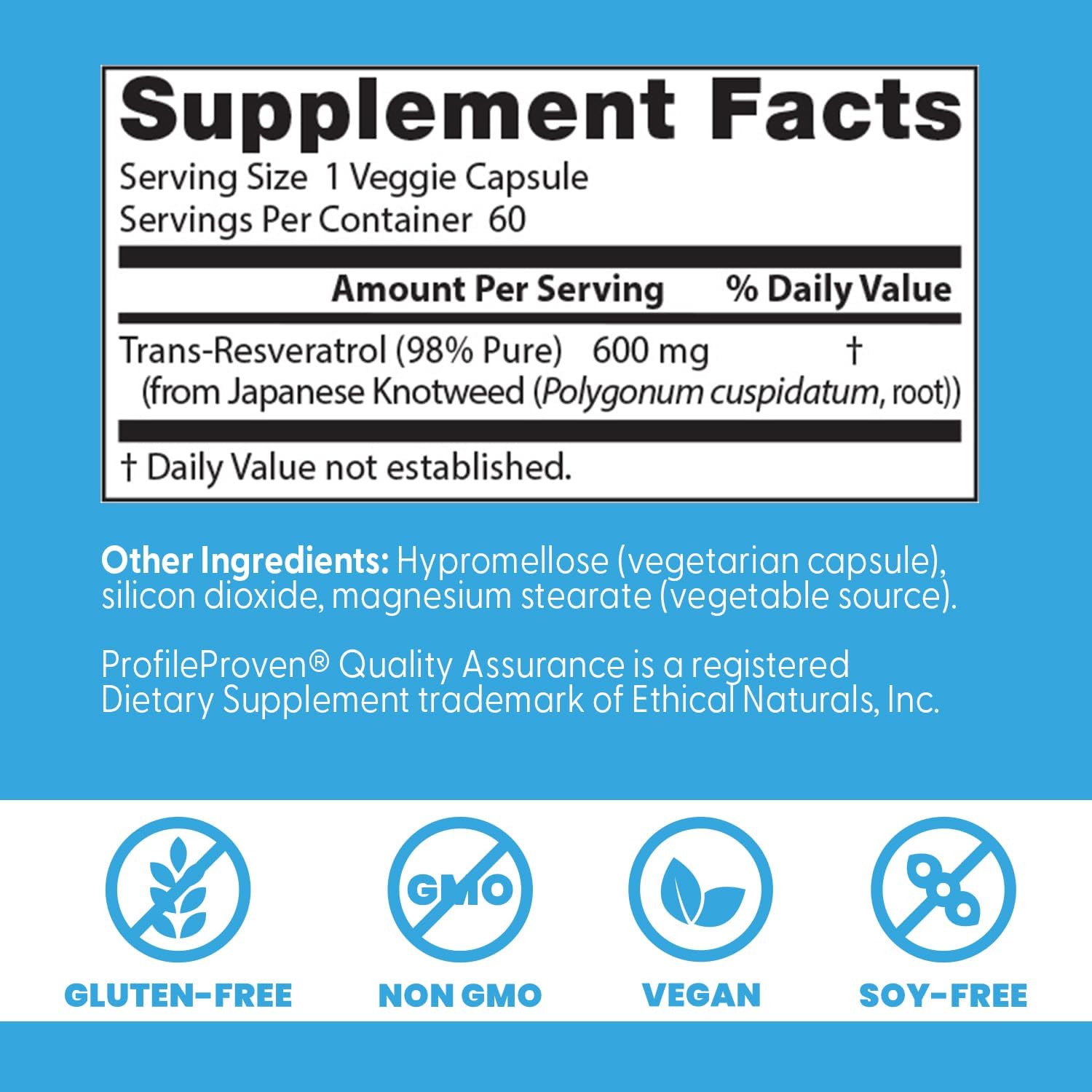 Doctor's Best Trans-Resveratrol 600 98% Pure Brain & Cognitive 60 Veggie Caps - Galeri
