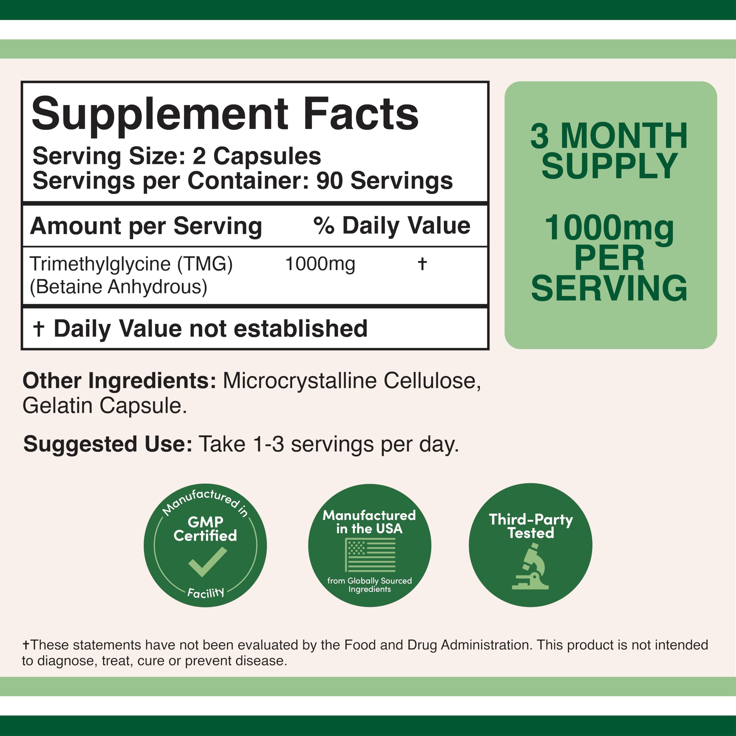 DOUBLE WOOD Tmg Trimethylglycine 1000mg 180 Capsul - Galeri
