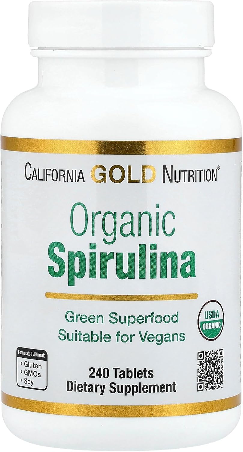 California Gold Nutrition Organic Spirulina Greens & Superfoods Antioxidant Support 240 Tablets