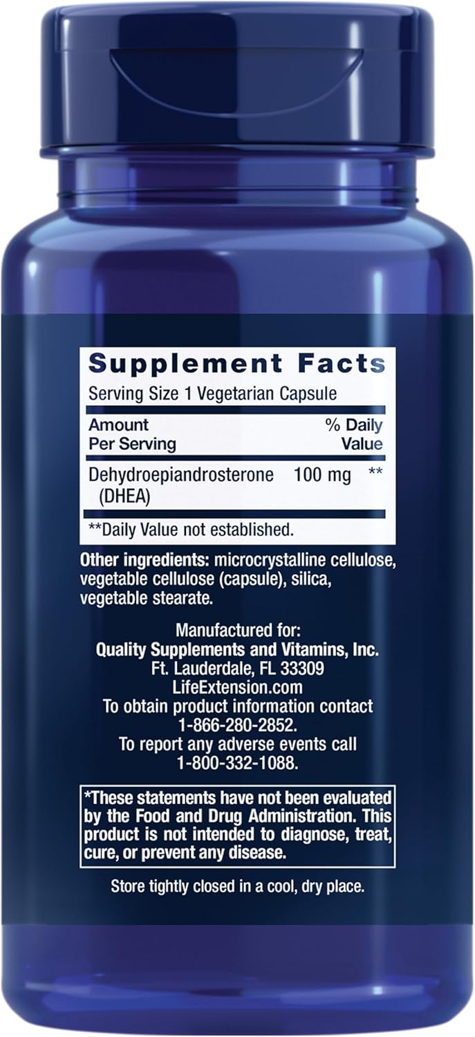 Life Extension DHEA For Hormone Balance Immune Support Cognitive Anti-Aging and Mood - 60 Veg Caps - Galeri
