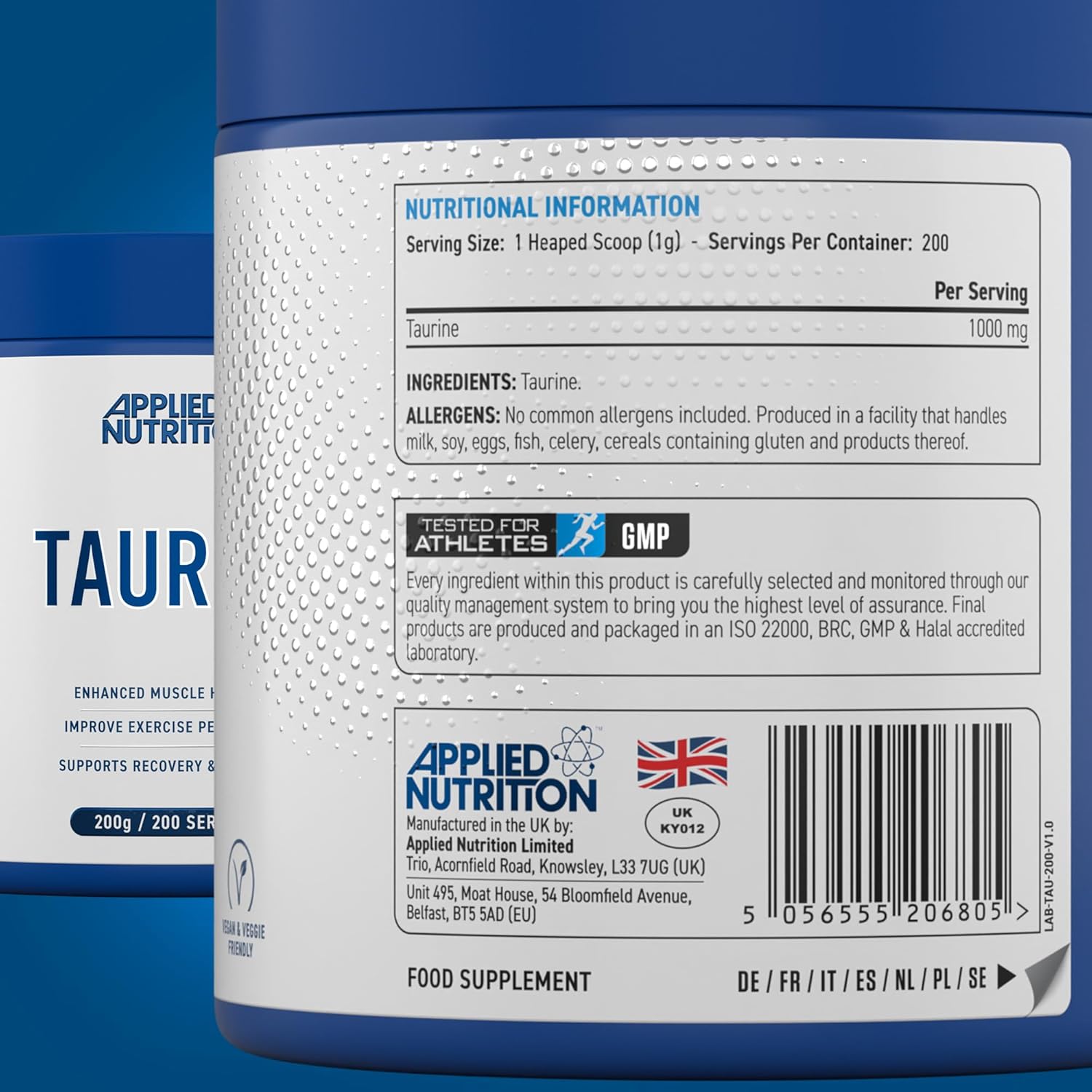 Applied Nutrition Taurine 200 Gram - 200 servis - Galeri