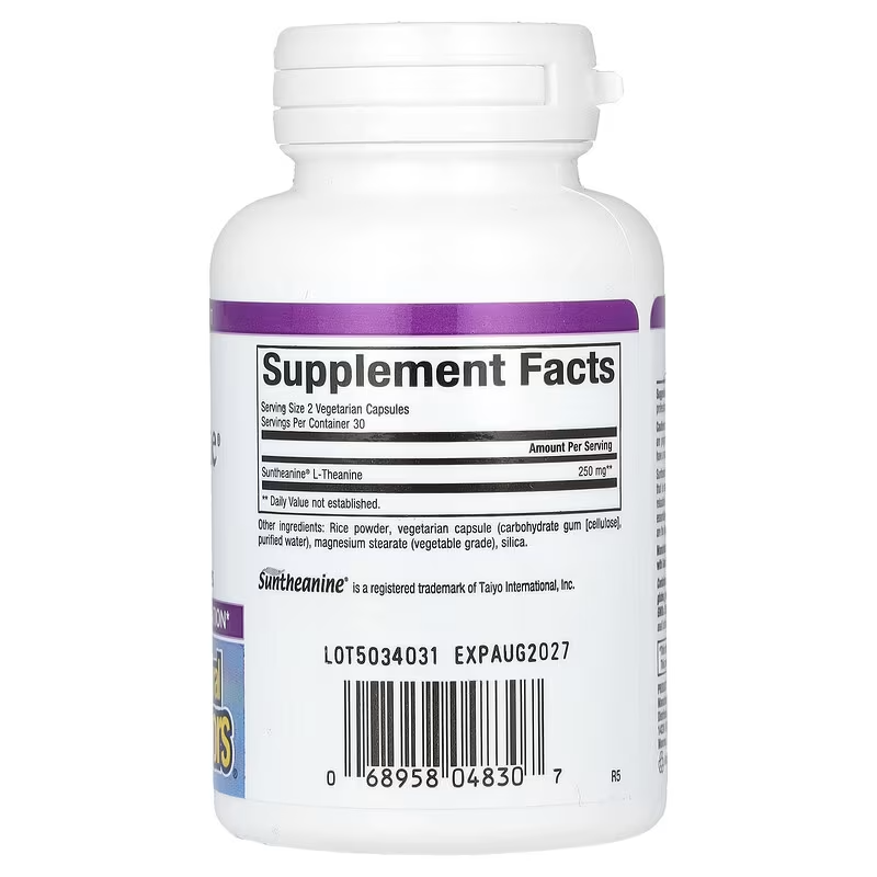 Natural Factors Stress-Relax Suntheanine L-Theanine Mental Calmness and Relaxation 60 Vegetarian Caps - Galeri