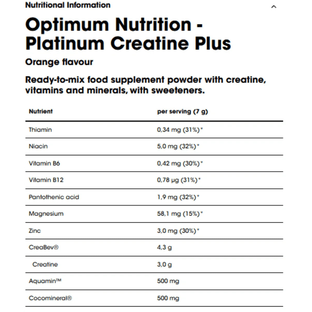 Optimum Nutrition Platinum Creatine Plus + Zinc + Niacin 350 Gram - 50 Servis - Galeri
