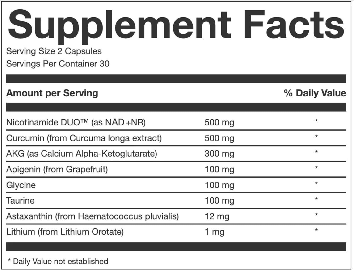 AEON Longevity Complex White with Curcumin NAD-NMN Nicotinamide Mononucleotide AKG Glycine Taurine Healthy Aging Energy Immune System Vegan 60 Caps - Galeri