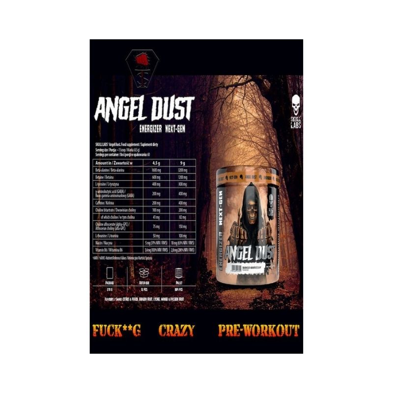 Skull Labs Angel Dust Pump Energizer Preworkout 270g - Galeri
