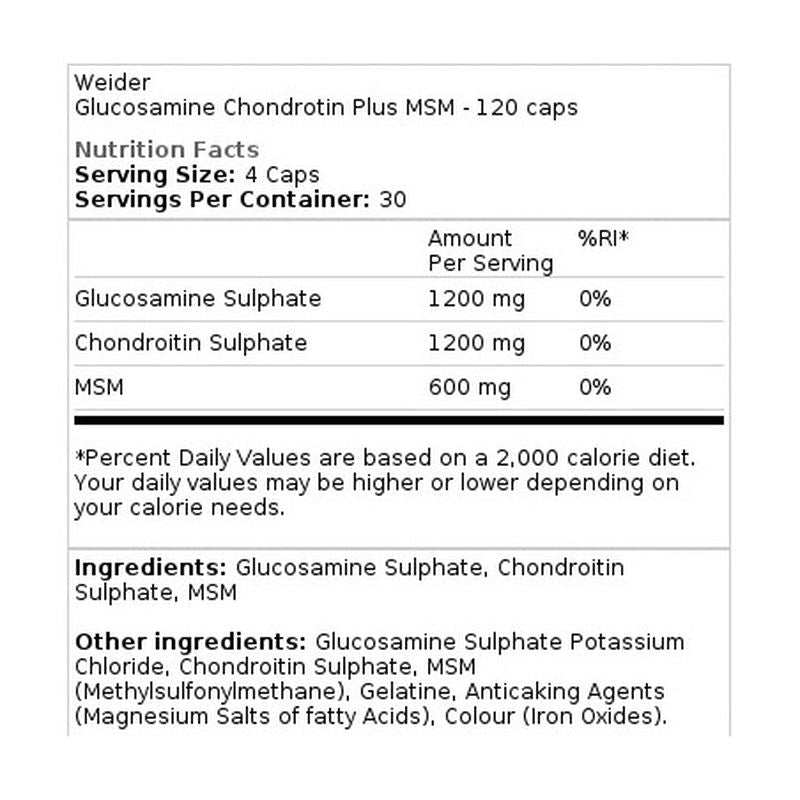 WEİDER Glucosamine Chondroitin Plus MSM – 120 caps - Galeri