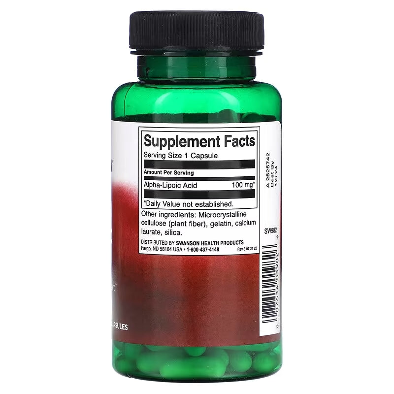Swanson Alpha Lipoic Acid Antioxidants 100 mg 120 Caps - Galeri