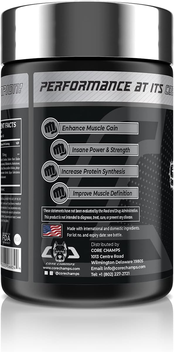 Core Champs Super Drol Choline Dmae , Acety L-Carnitine , Ajuga turkesteron 60 caps - By Kai Greene - Galeri
