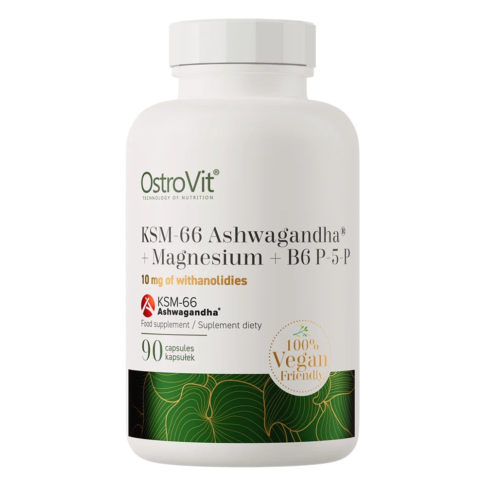 OstroVit Ashwagandha KSM66 + Magnezyum + B6 P-5-P Vege 90 kapsül