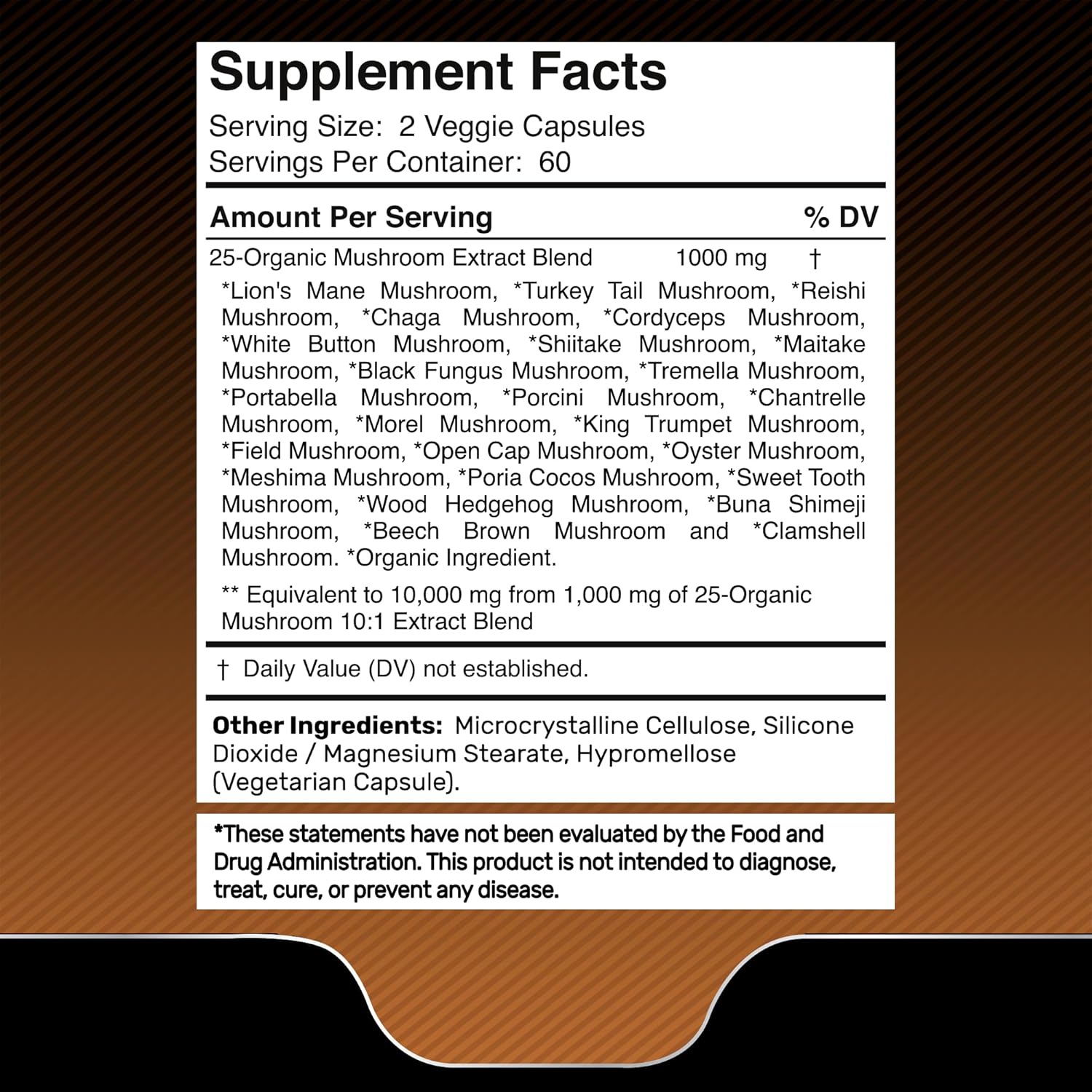 WELLNESS LABS Reishi Mushroom 10:1 Extract Lions Mane Turkey Tail 120 Caps - Galeri