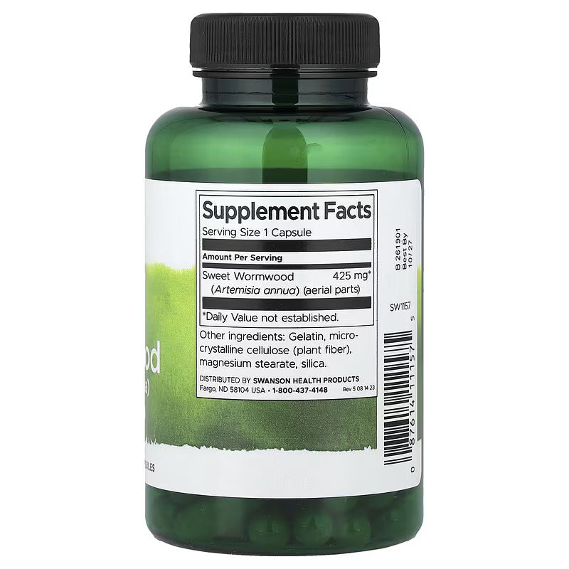 Swanson Full  Sweet Wormwood Artemisia Artemisin Tatlı pelin otu 425 mg 90 Caps - Galeri