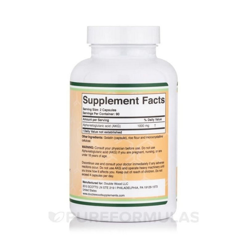 DOUBLE WOOD AKG Alpha Arginine Ketoglutaric Acid Nitric Oxide 180 Caps - Galeri