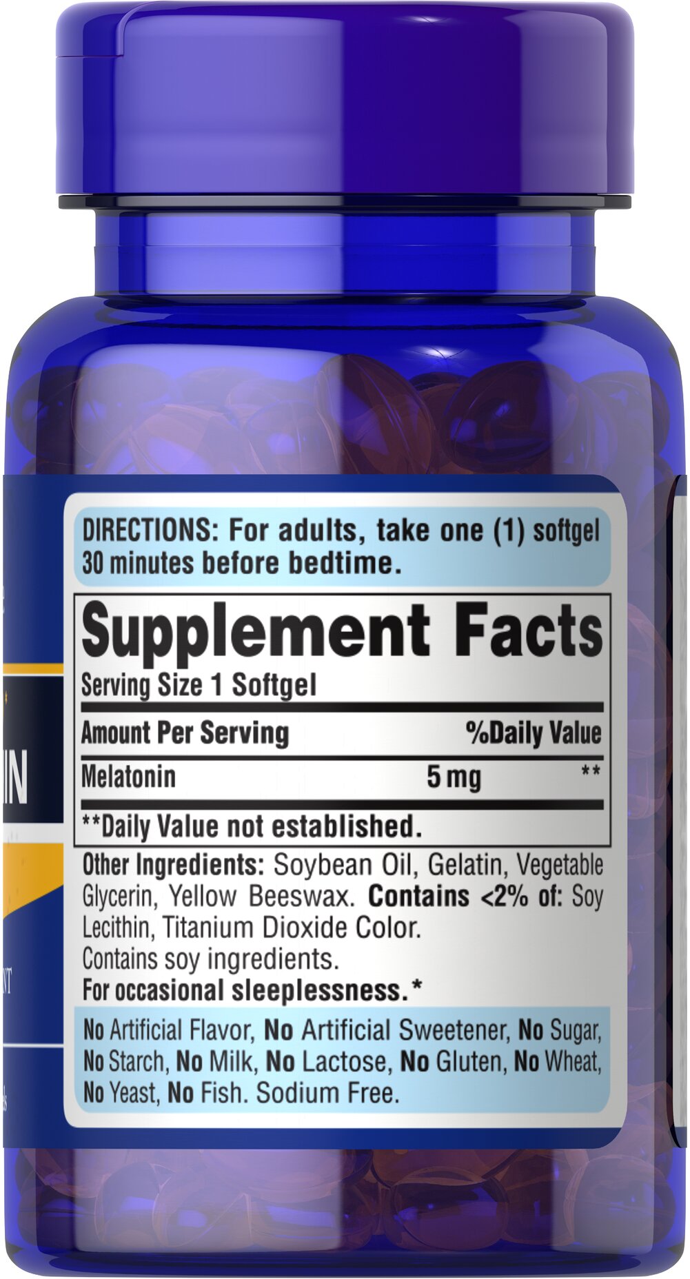 Puritan's Pride Melatonin 5 mg 60 Capsules - Galeri