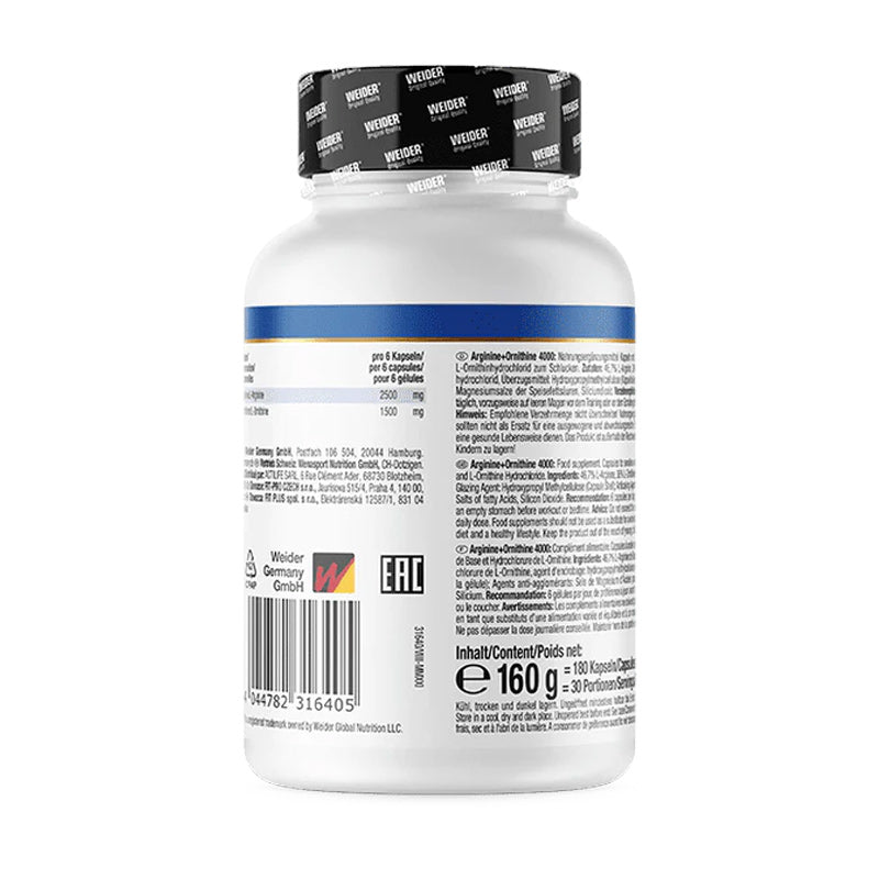 Weider Arginine Plus Ornithine 4.000 – 180 caps - Galeri
