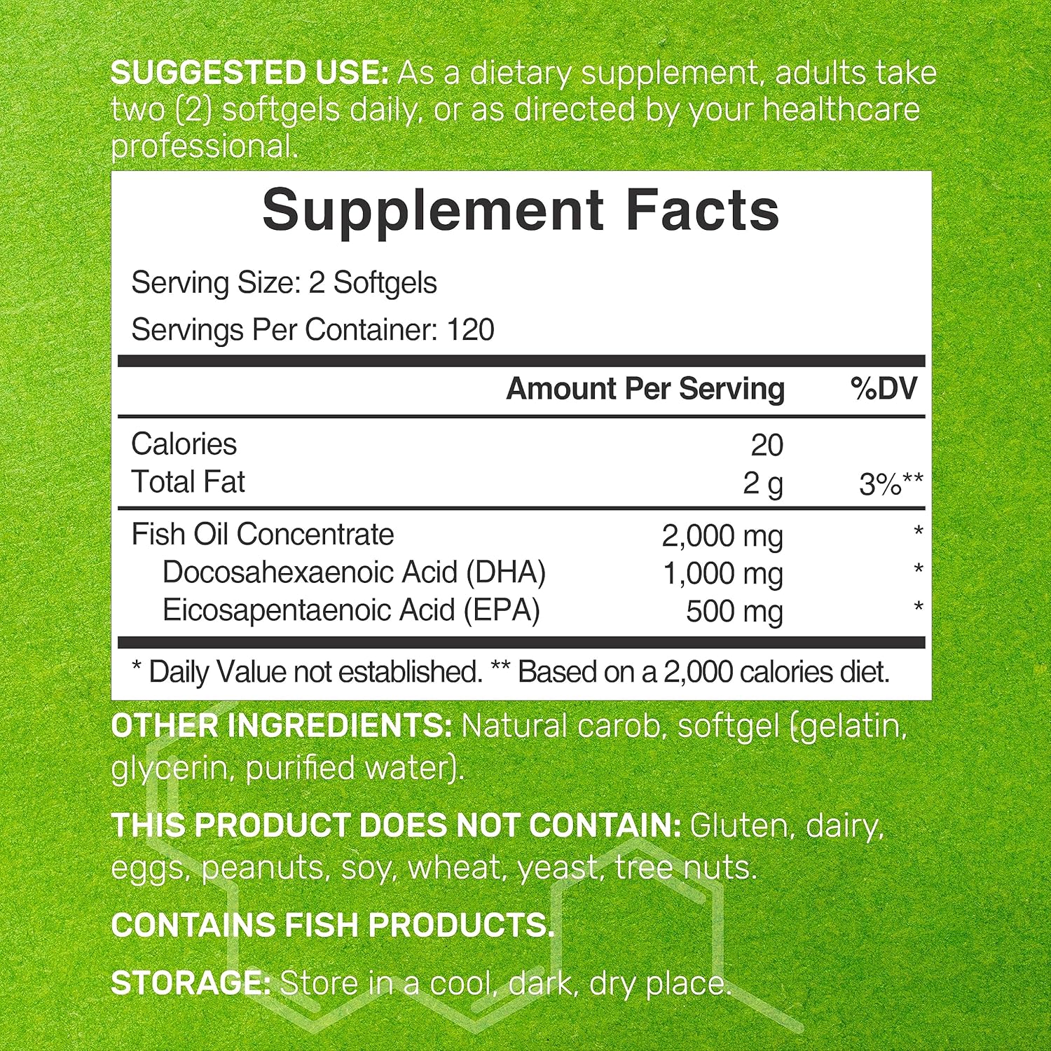 Deal Supplement DHA EPA Omega 3 Fish oil Brain Heart & Joint Health 240 Softgels - Galeri