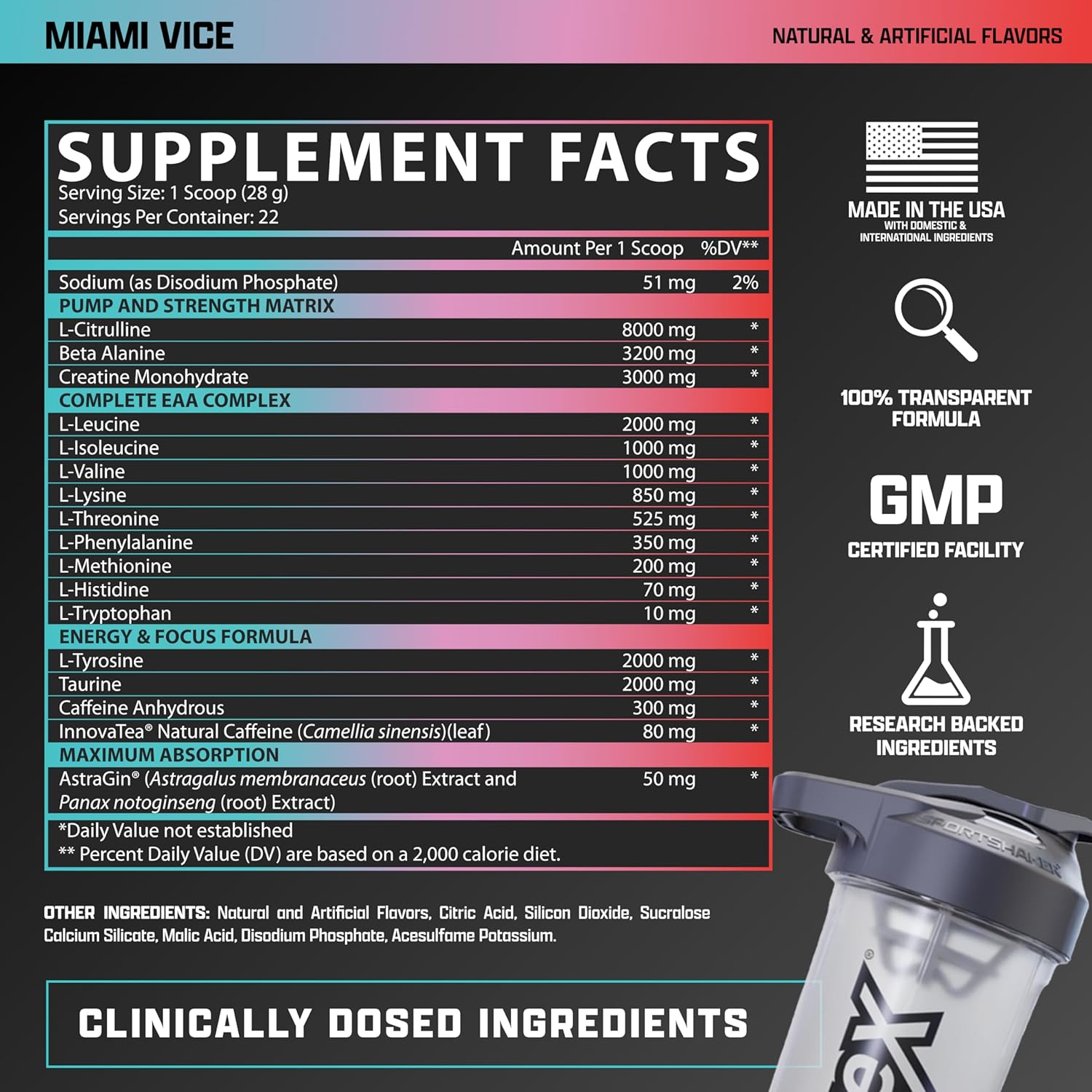 Nutrex Research Outlift Clinical Pump PreWorkout With Creatine EAA Amino Acid Complex 630 Gr - Galeri
