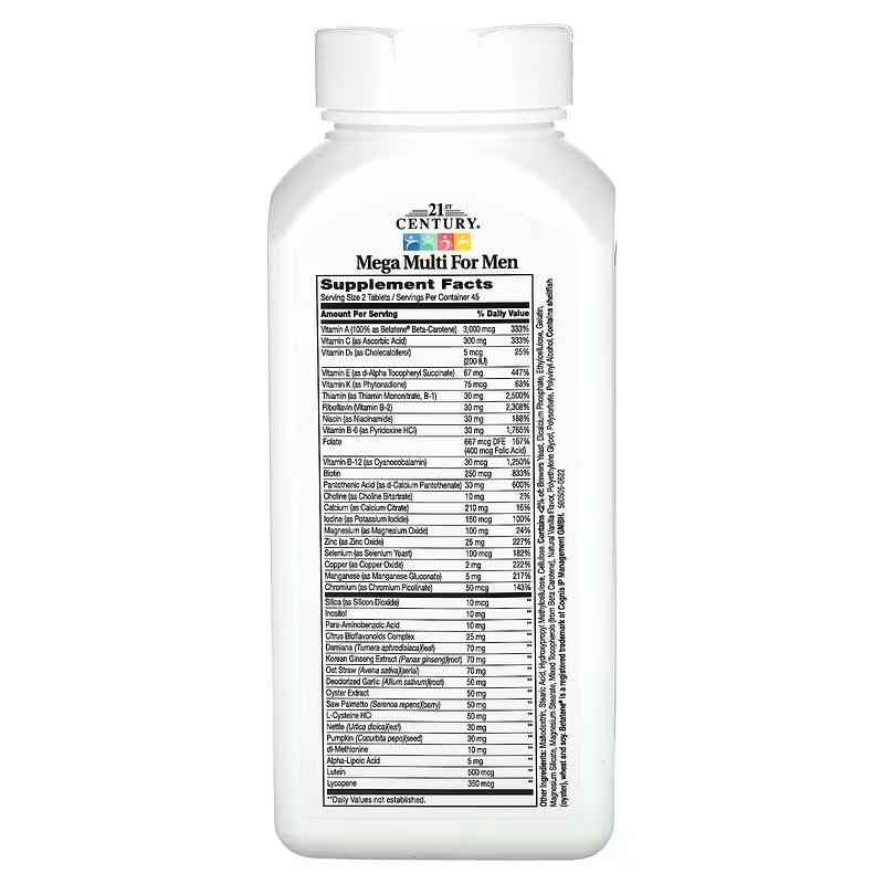 21st Century Mega Multivitamin for Men Vitamin 90 Tablets - Galeri