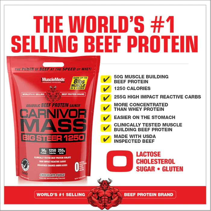 Musclemeds Beef Protein Carnivor Mass Anabolic Big Steer Gainer 6800g - Galeri
