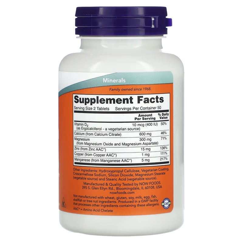 Now Calcium(Kalsiyum) Citrate (Zinc+Copper+Magnesium) 100 Tablets - Galeri