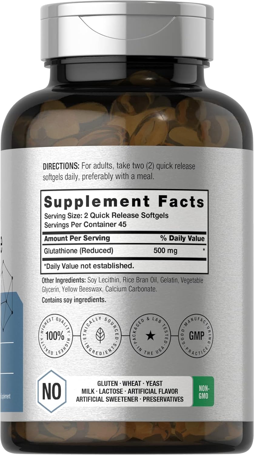 Horbaach Glutathione 500mg per serving 90 Liposomal Softgels - Galeri