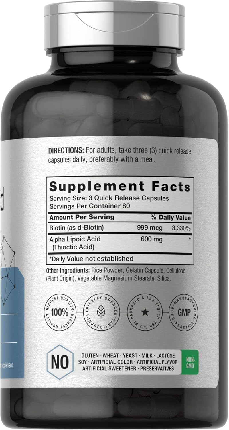 Horbäach Stabilized Alpha Lipoic Acid with Biotin Optimizer 600mg 240 Caps - Galeri
