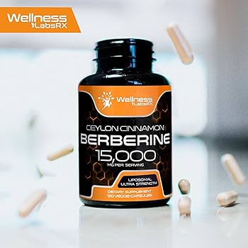 Wellnees Labs Liposomal Berberine + Ceylon Cinnamon+Turmeric + Ginseng + Ginkgo biloba 15,000mg – 120 - Galeri