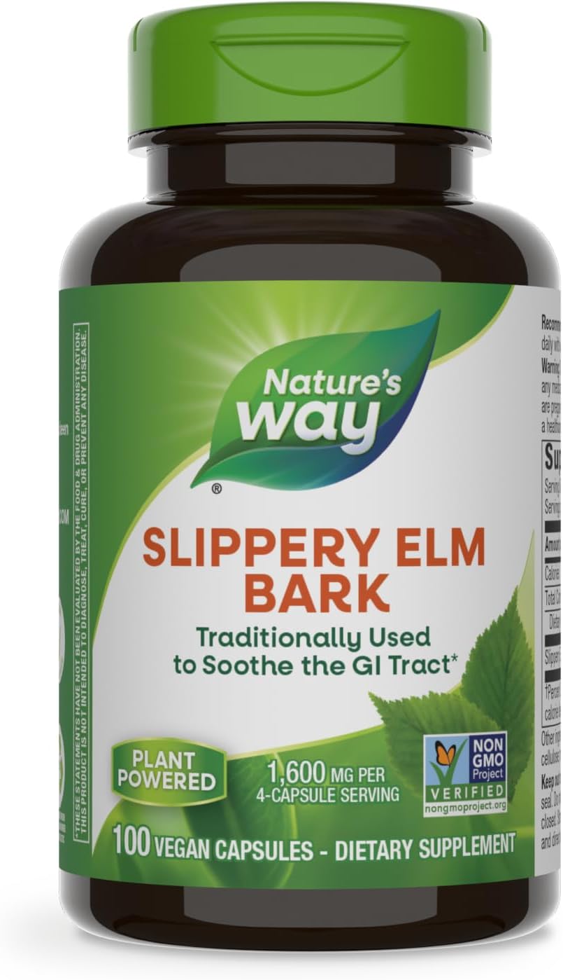 Nature's Way Slippery Elm Bark Traditional Support to Soothe the 100 Caps - Galeri