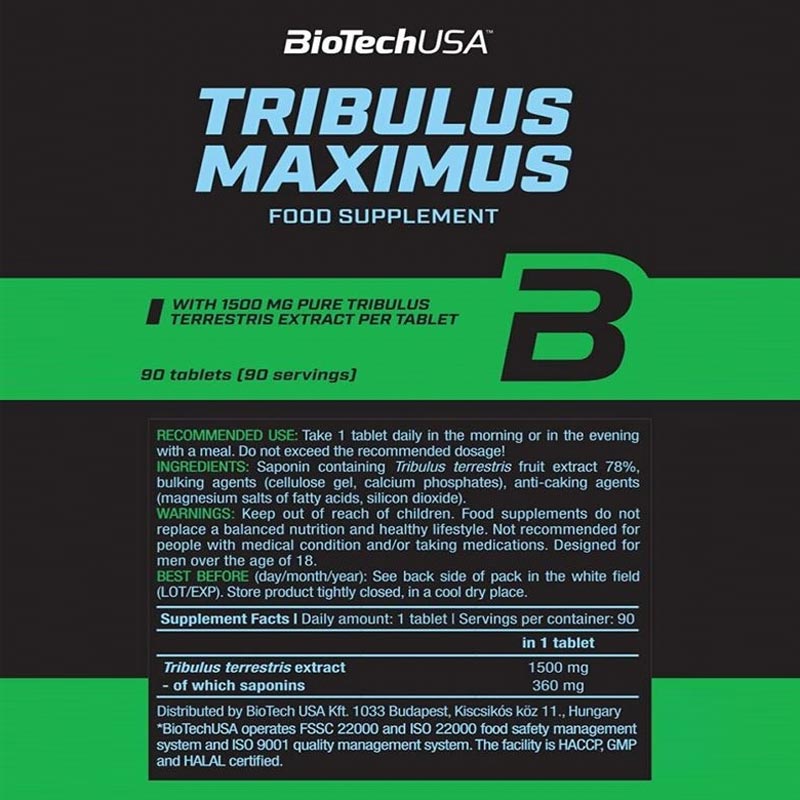 BiotechUSA Tribulus Maximus 1500 mg 90 Tabs - Galeri
