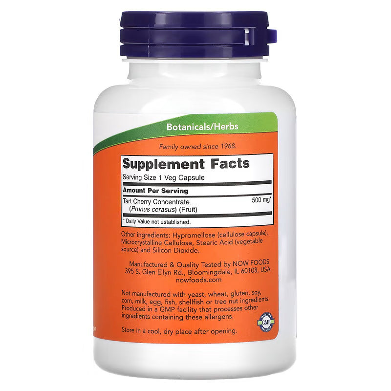 NOW Foods Tart Cherry Antioxidant support Joint health 500 mg 90 Veg Capsules - Galeri